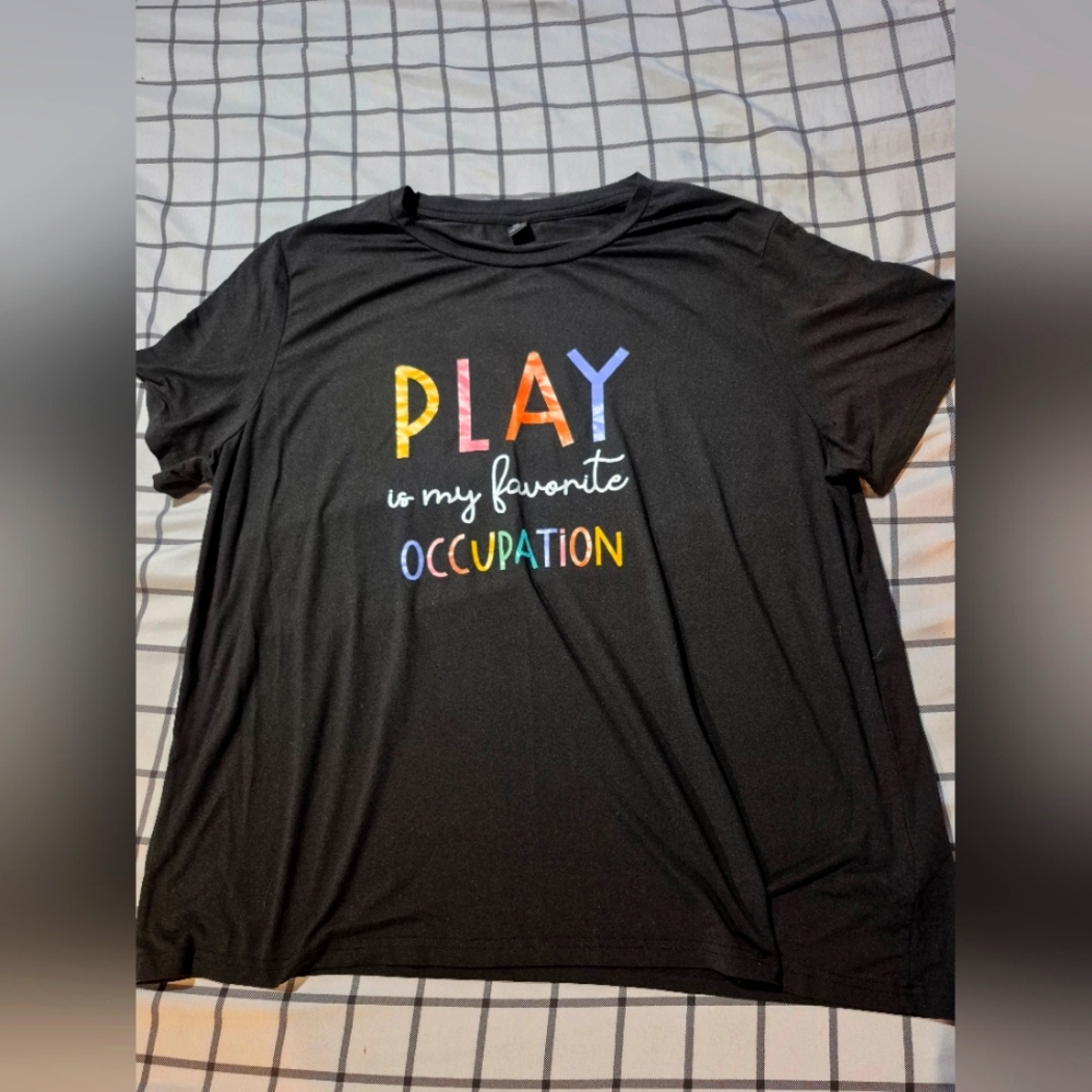 Black Graphic Tee with Colorful Text • PreSchool Teacher 4XL